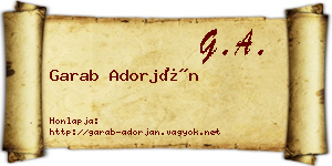 Garab Adorján névjegykártya